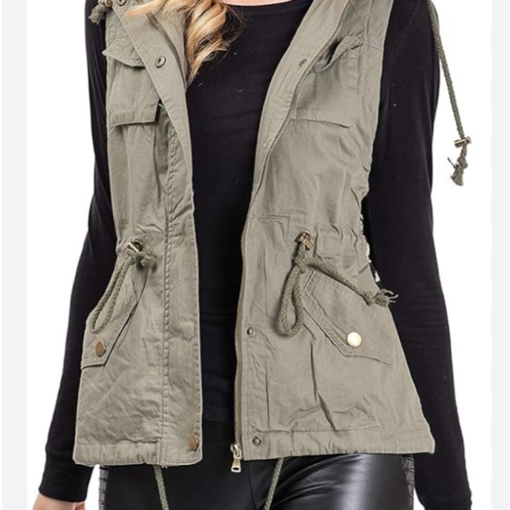 Vanity Womens Cotton Utility Safari Vest size small